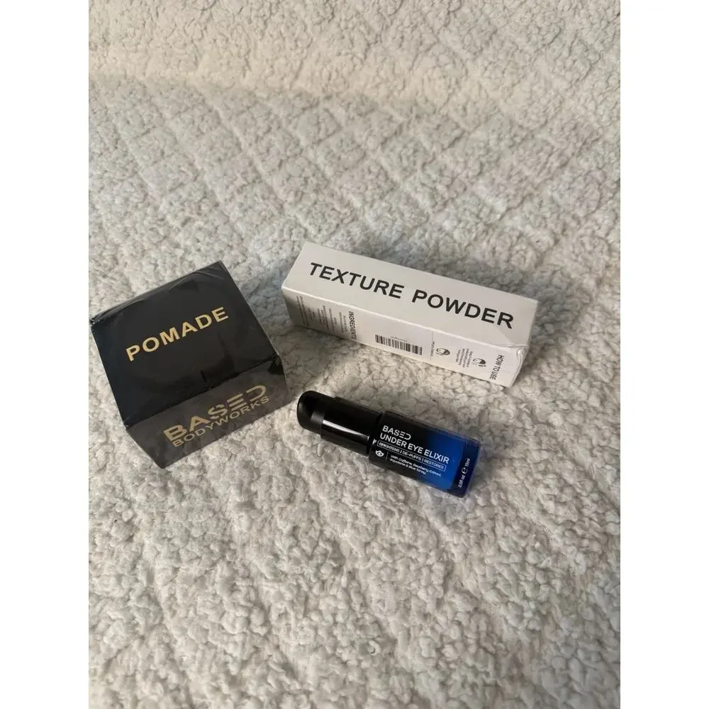 Based Body Works Textured Powder + Pomade + Under Eye Elixir 15ml Restores